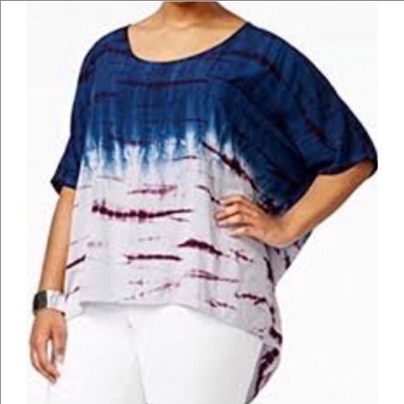 Nanette Lepore Tie-Die Top Hi-Low - Picture 1 of 5